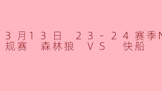 3月13日 23-24赛季NBA常规赛 森林狼 VS 快船